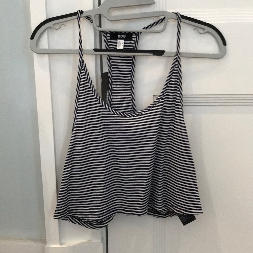 Cropped stripe tank top